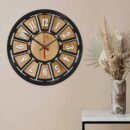 ساعة حائط خشبية بأرقام واضحة - تصميم مميز صامت لكل غرف البيت