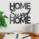 لوحة حائط "Home Sweet Home" خشبية سوداء - ديكور ترحيبي للمدخل