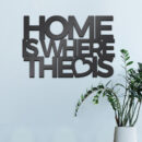 لوحة حائط "Home is Where the Love is" خشبية سوداء - ديكور حب ودفء