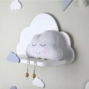 رف حائط أطفال شكل سحابة بيضاء - ديكور غرفة أطفال عملي وخيالي