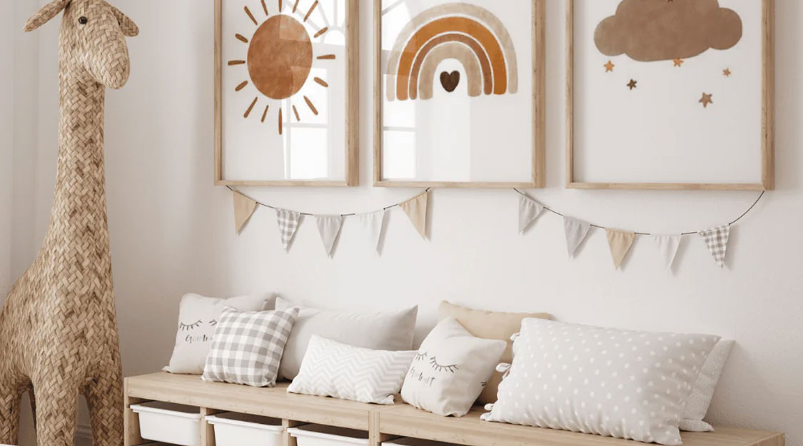 تابلوهات أطفال مودرن تحفز الخيال وتزين الغرفة بعالم من الألوان